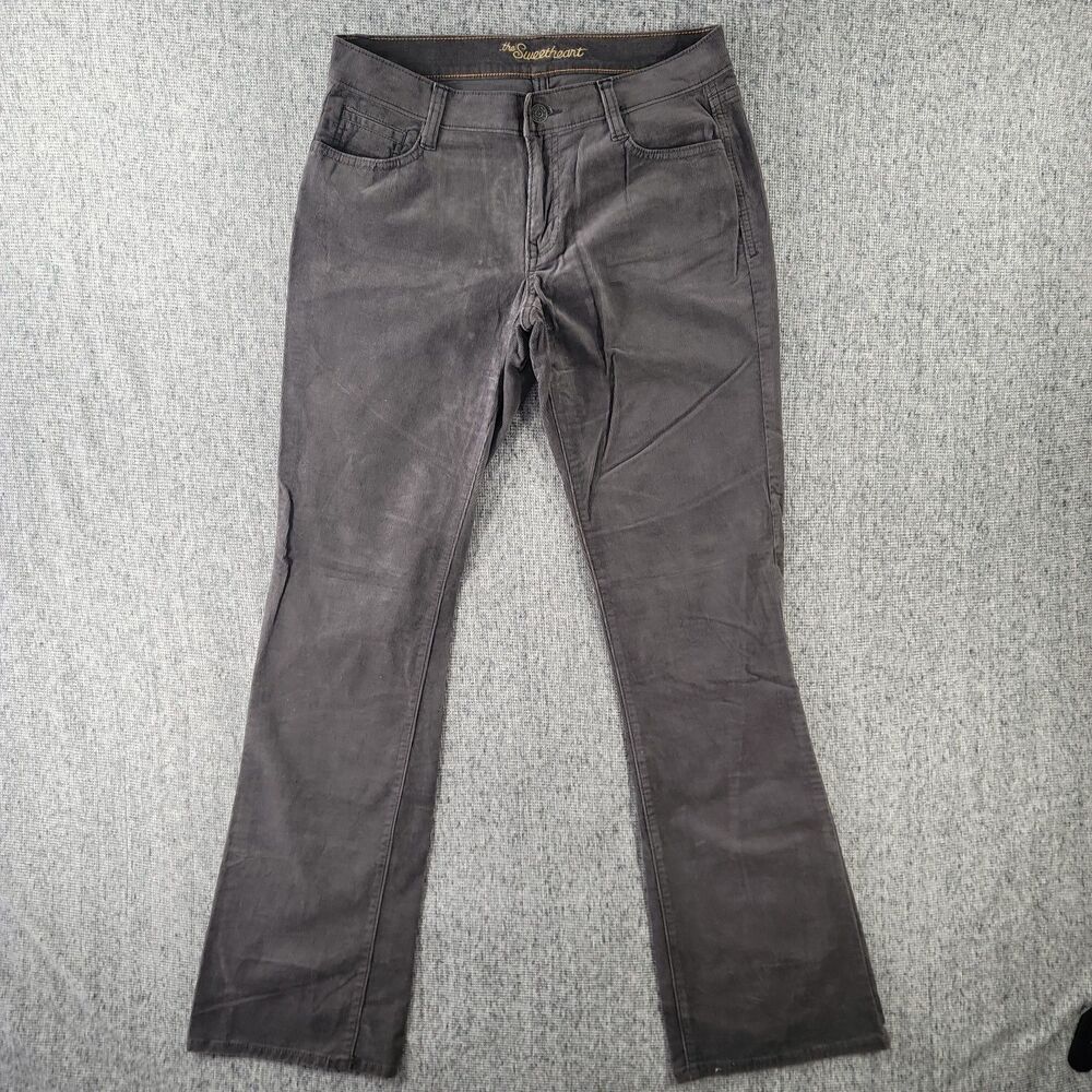 Old Navy Sweetheart Corduroy Pants Womens 4 Gray Charcoal Bootcut Low Mid Rise